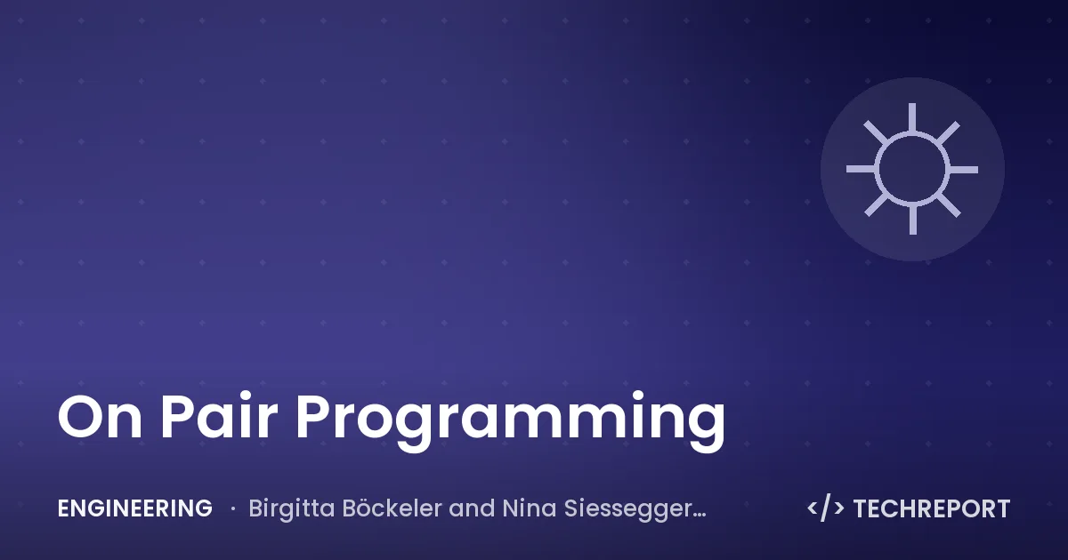 On Pair Programming