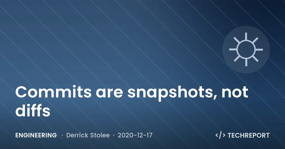 Engineering — Commits are snapshots, not diffs