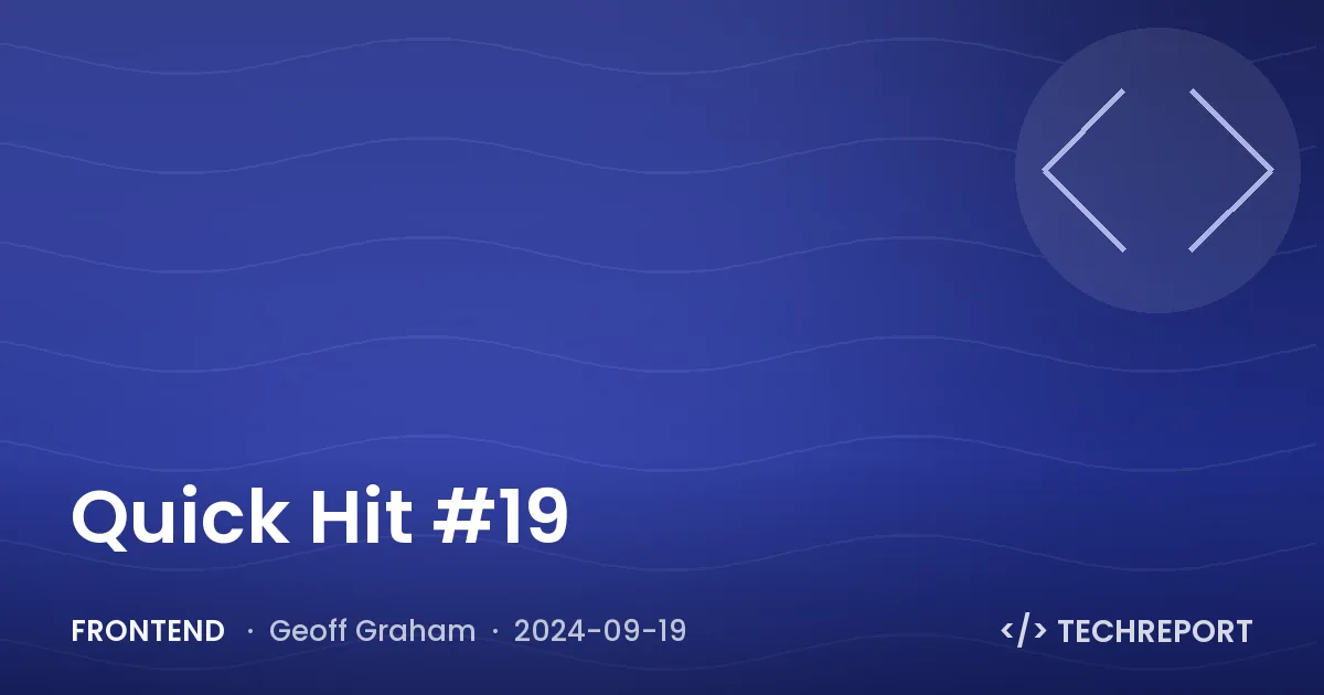 Quick Hit #19