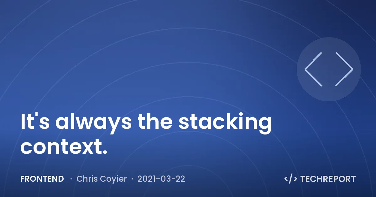 It's always the stacking context.
