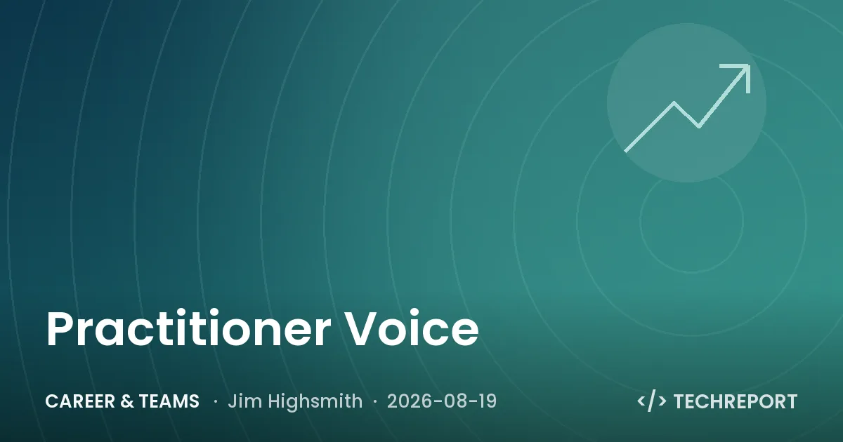 Career & Teams — Practitioner Voice