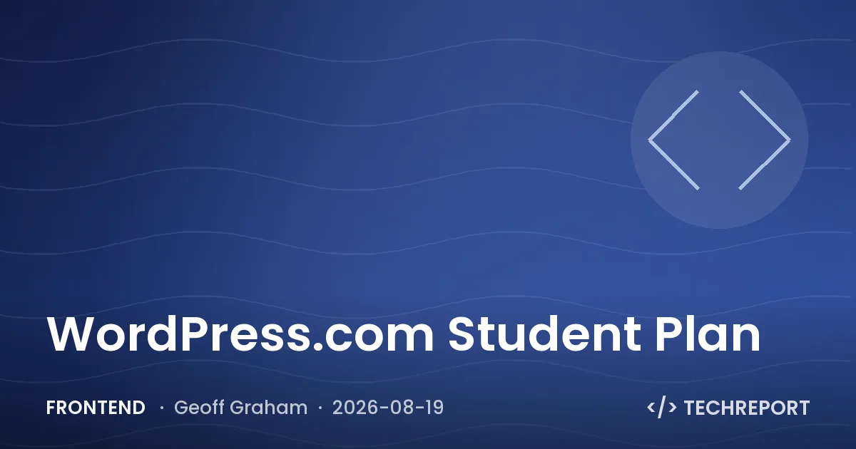 Frontend — WordPress.com Student Plan