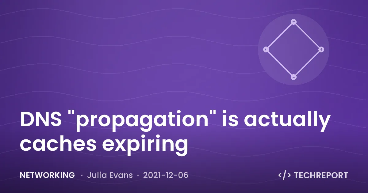 Networking — DNS "propagation" is actually caches expiring
