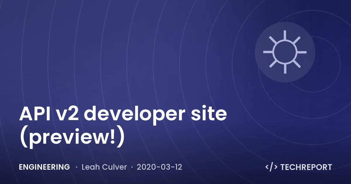 API v2 developer site (preview!)
