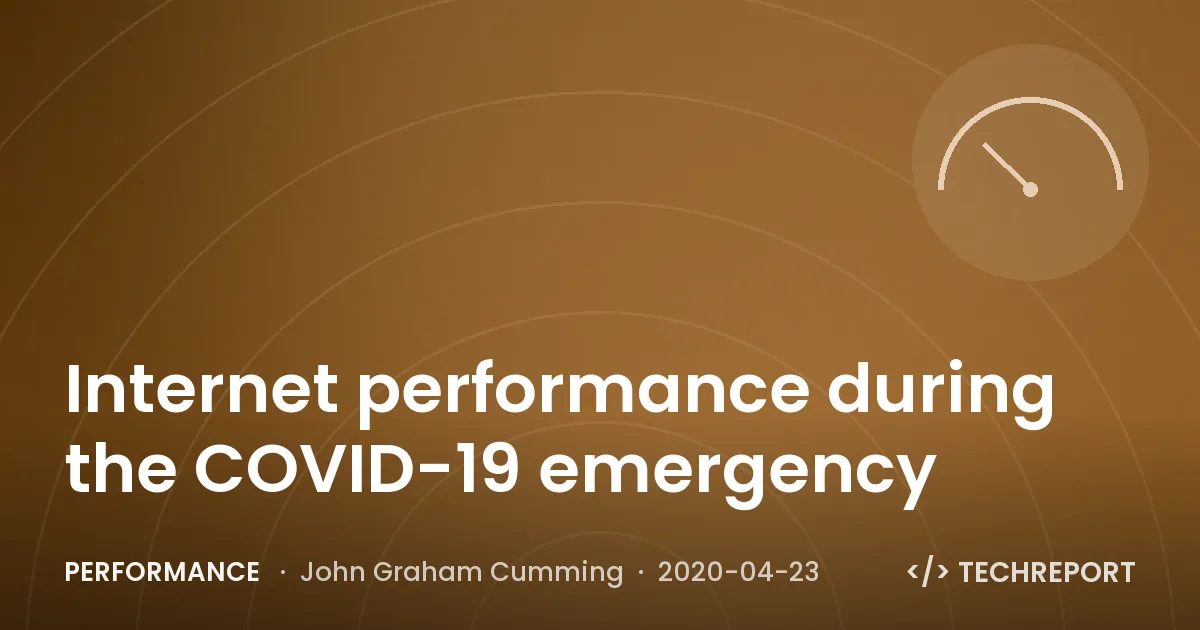 Performance — Internet performance during the COVID-19 emergency