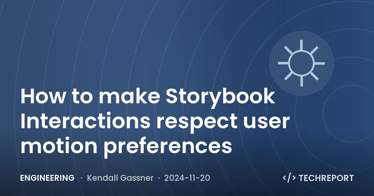How to make Storybook Interactions respect user motion preferences