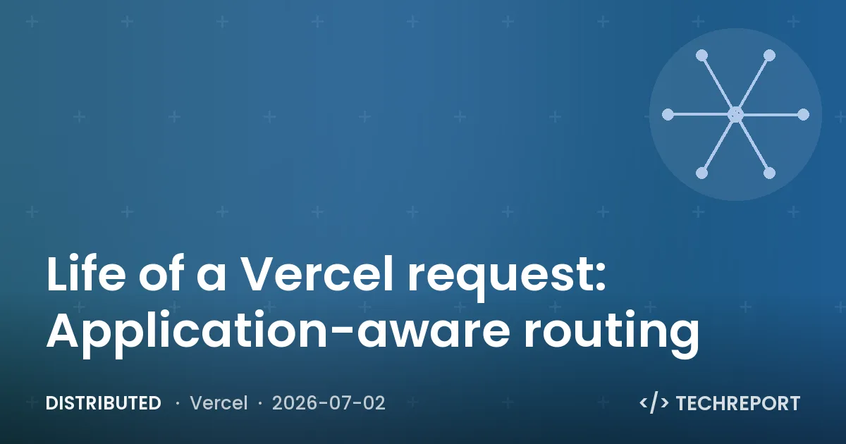 Distributed — Life of a Vercel request: Application-aware routing