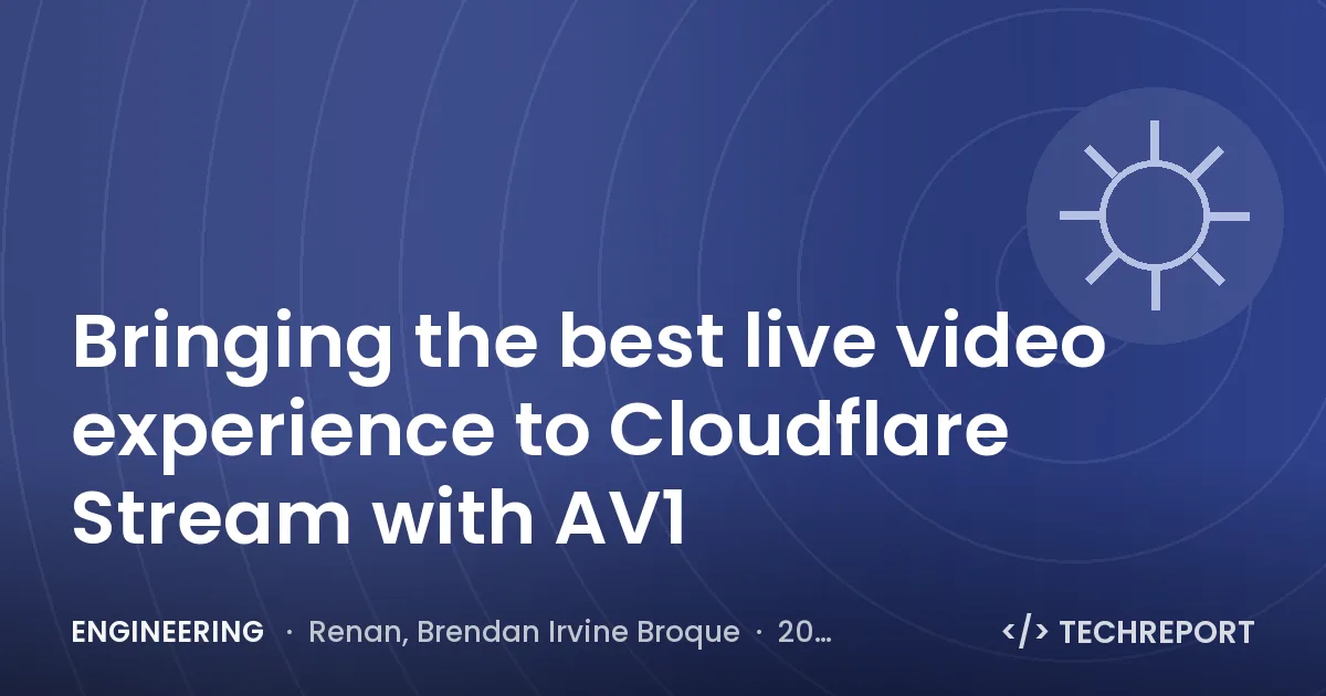 Bringing the best live video experience to Cloudflare Stream with AV1