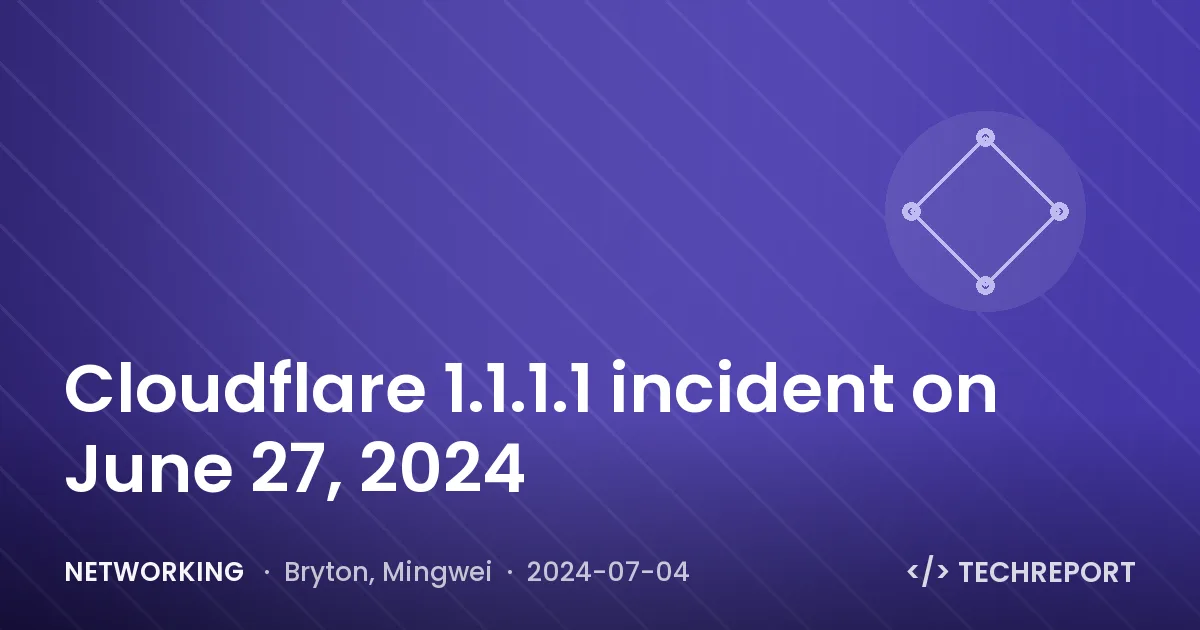 Cloudflare 1.1.1.1 incident on June 27, 2024