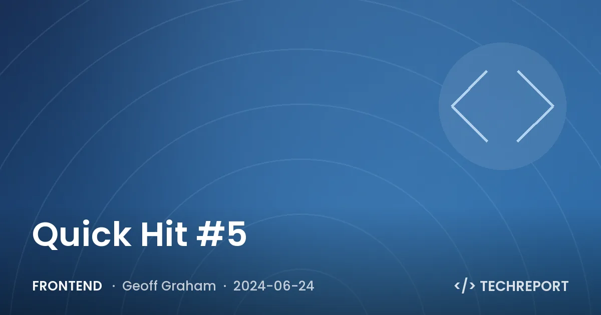 Quick Hit #5
