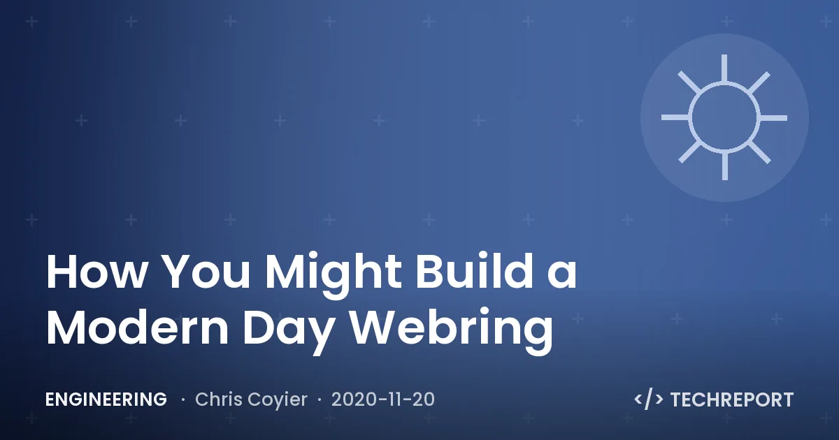 How You Might Build a Modern Day Webring