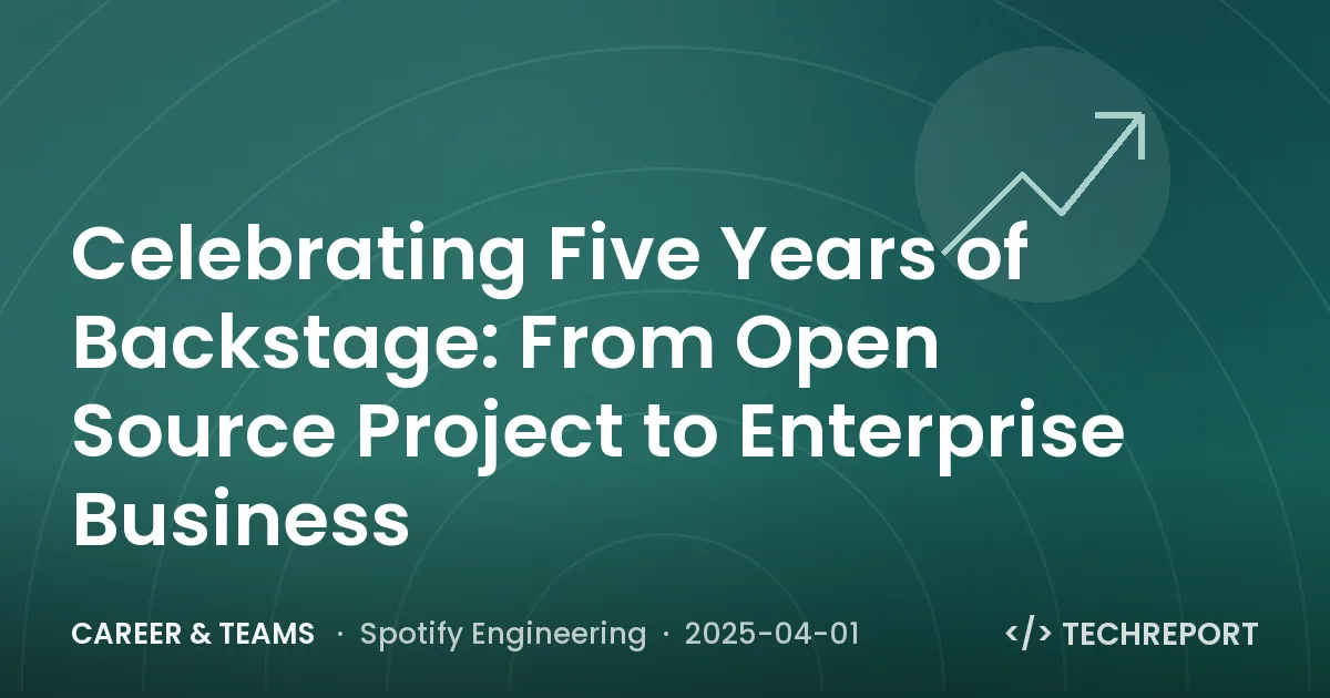 Career & Teams — Celebrating Five Years of Backstage: From Open Source Project to Enterprise Business