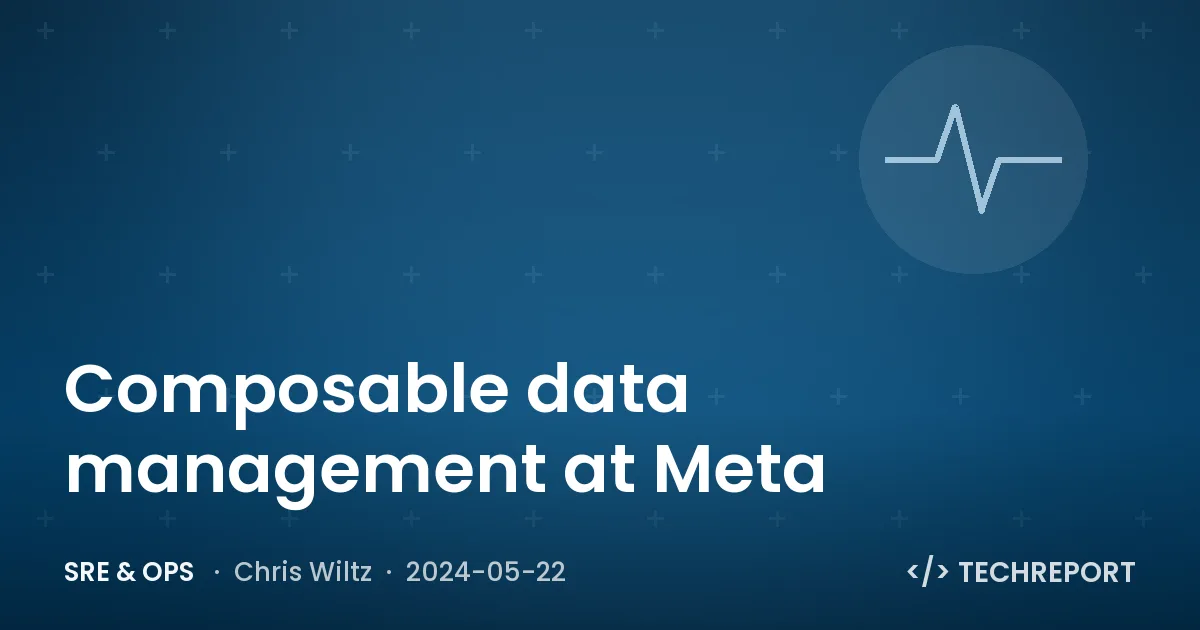 SRE & Ops — Composable data management at Meta