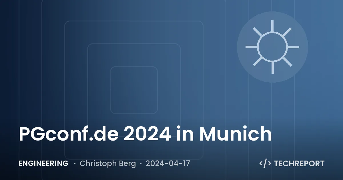 PGconf.de 2024 in Munich