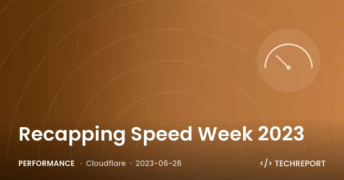 Recapping Speed Week 2023
