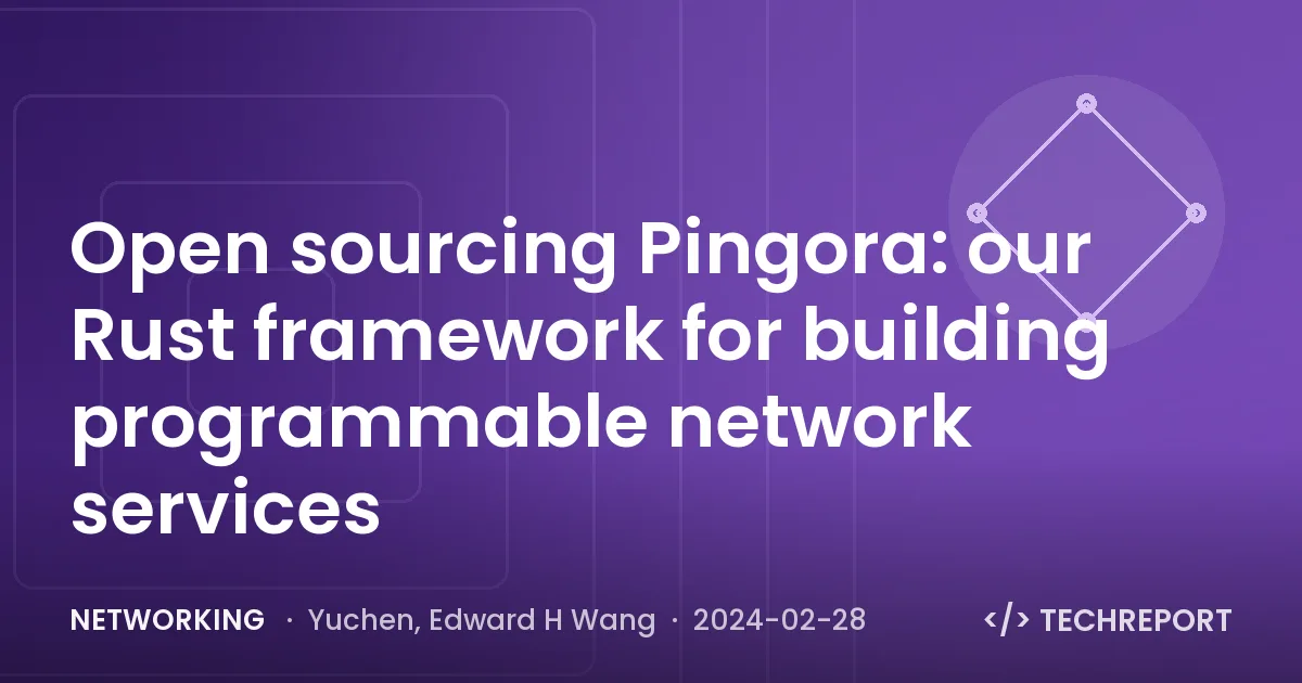 Networking — Open sourcing Pingora: our Rust framework for building programmable network services