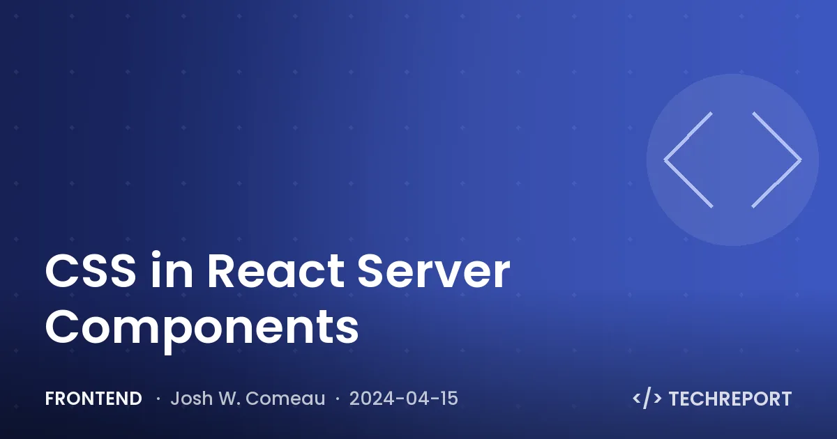 CSS in React Server Components