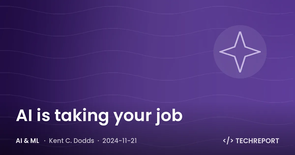 AI & ML — AI is taking your job