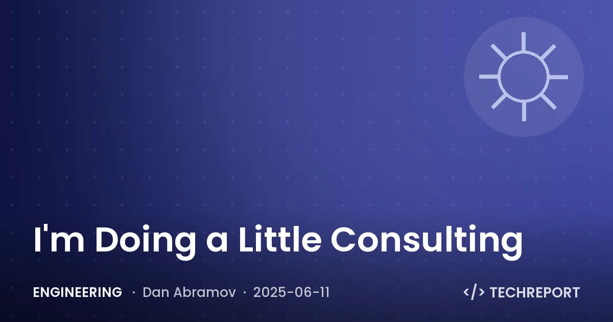 Engineering — I'm Doing a Little Consulting