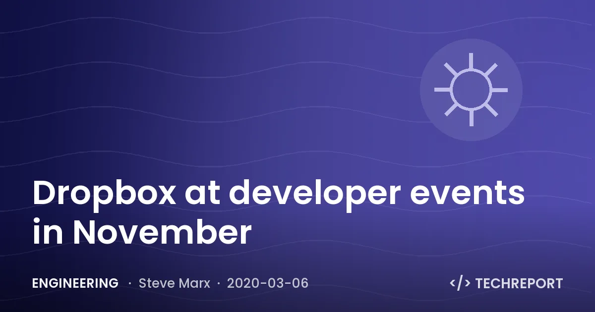 Dropbox at developer events in November