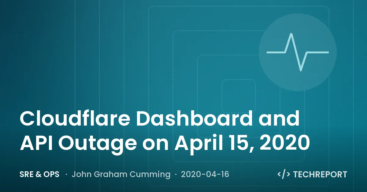 SRE & Ops — Cloudflare Dashboard and API Outage on April 15, 2020