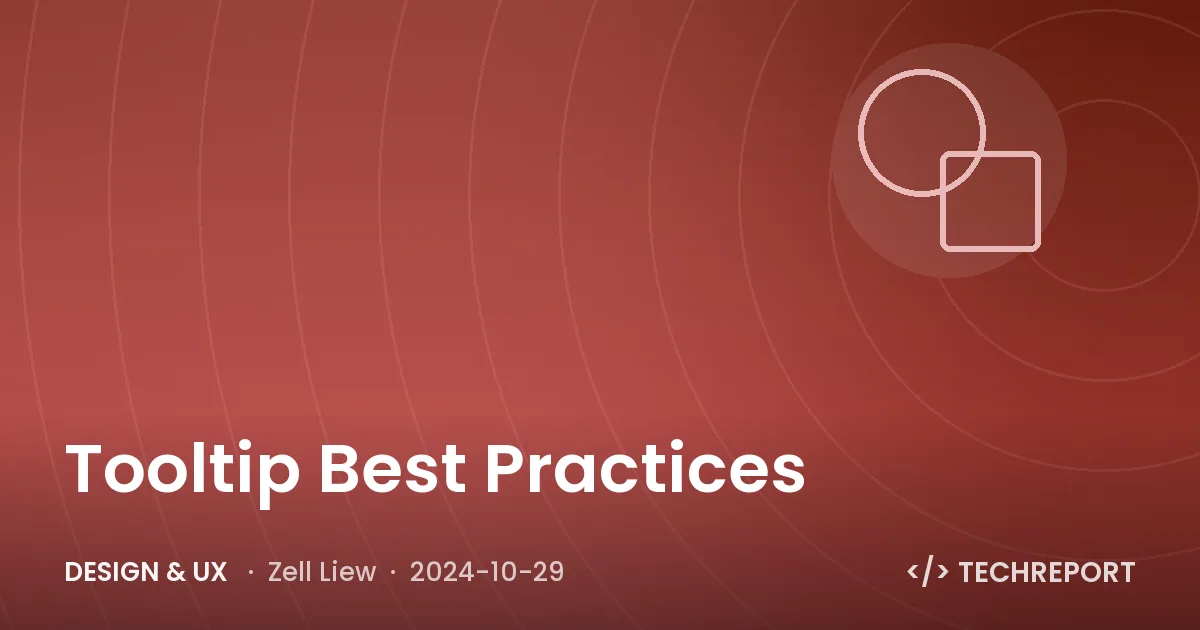 Tooltip Best Practices