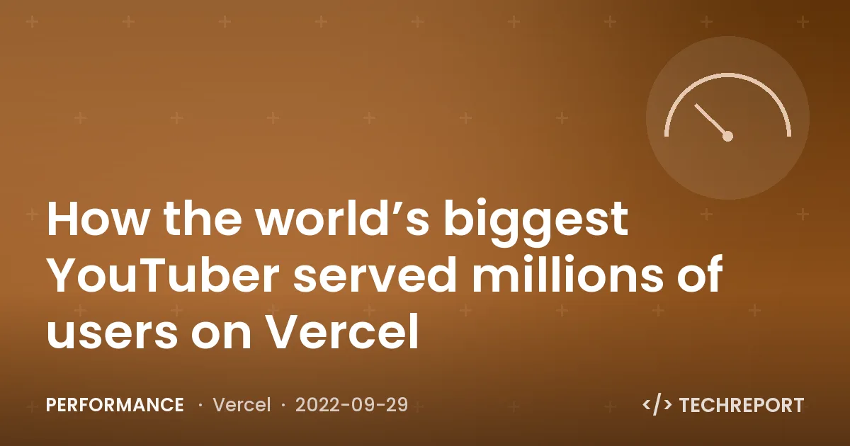 Performance — How the world’s biggest YouTuber served millions of users on Vercel