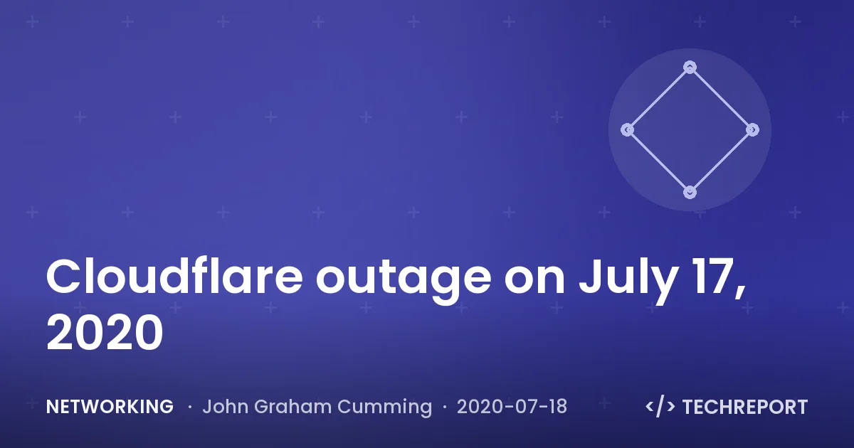 Networking — Cloudflare outage on July 17, 2020