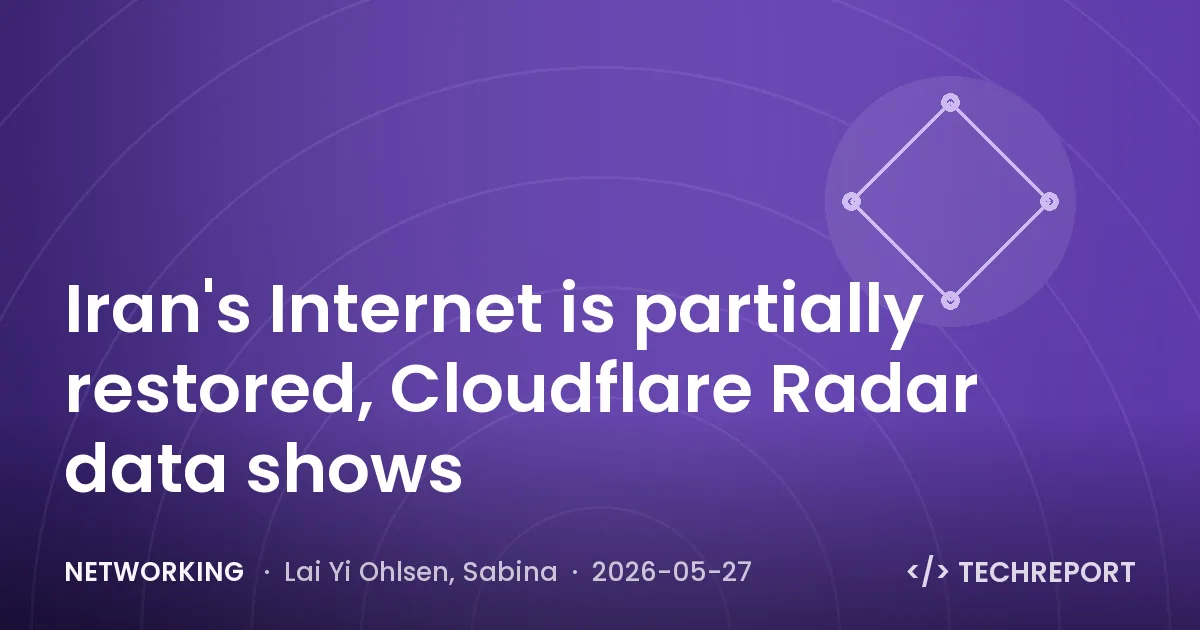 Networking — Iran's Internet is partially restored, Cloudflare Radar data shows