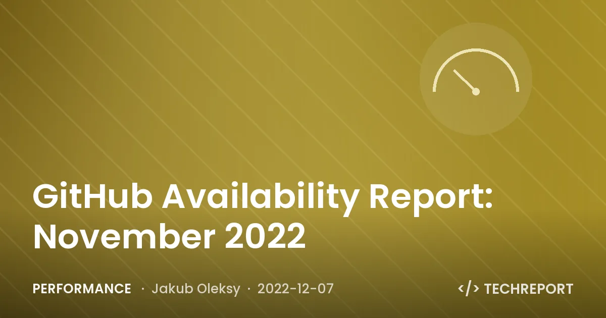 GitHub Availability Report: November 2022