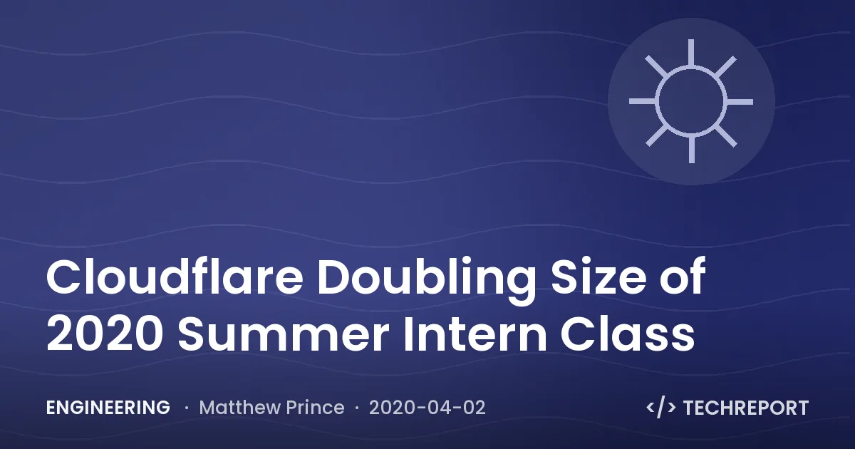 Engineering — Cloudflare Doubling Size of 2020 Summer Intern Class
