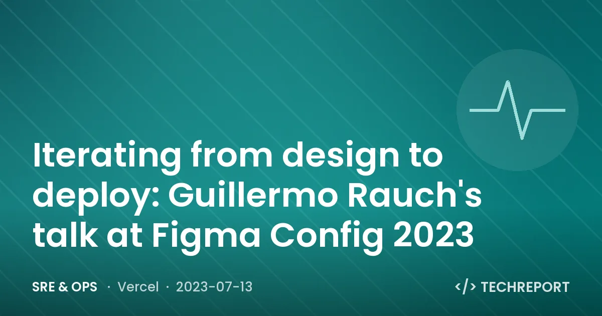 SRE & Ops — Iterating from design to deploy: Guillermo Rauch's talk at Figma Config 2023