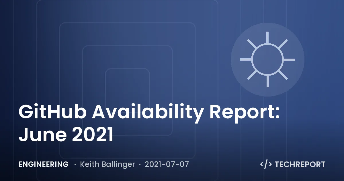 GitHub Availability Report: June 2021