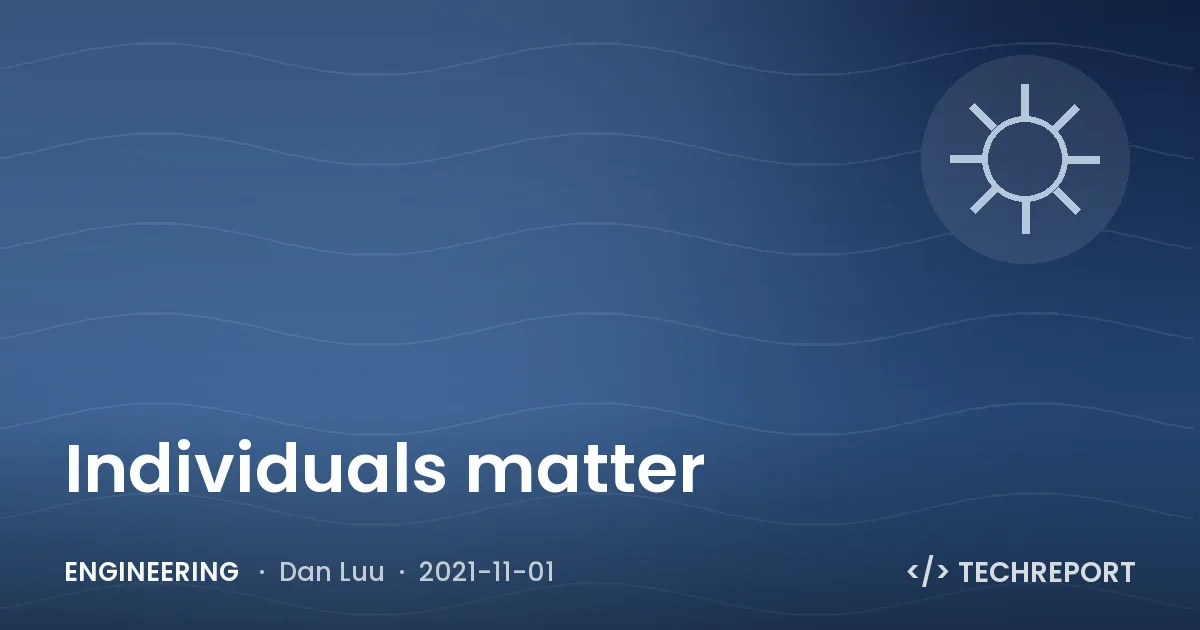 Engineering — Individuals matter