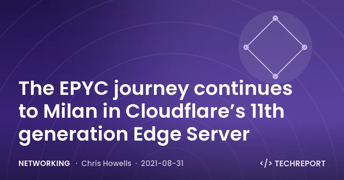 Networking — The EPYC journey continues to Milan in Cloudflare’s 11th generation Edge Server