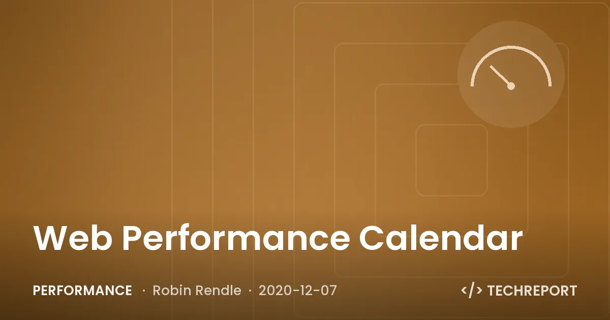Web Performance Calendar