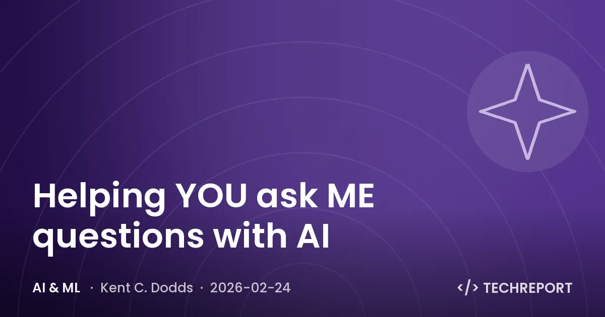 AI & ML — Helping YOU ask ME questions with AI