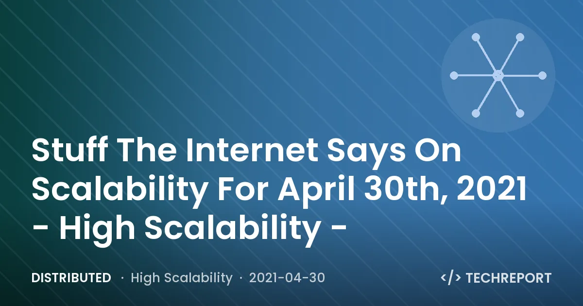 Distributed — Stuff The Internet Says On Scalability For April 30th, 2021 - High Scalability -