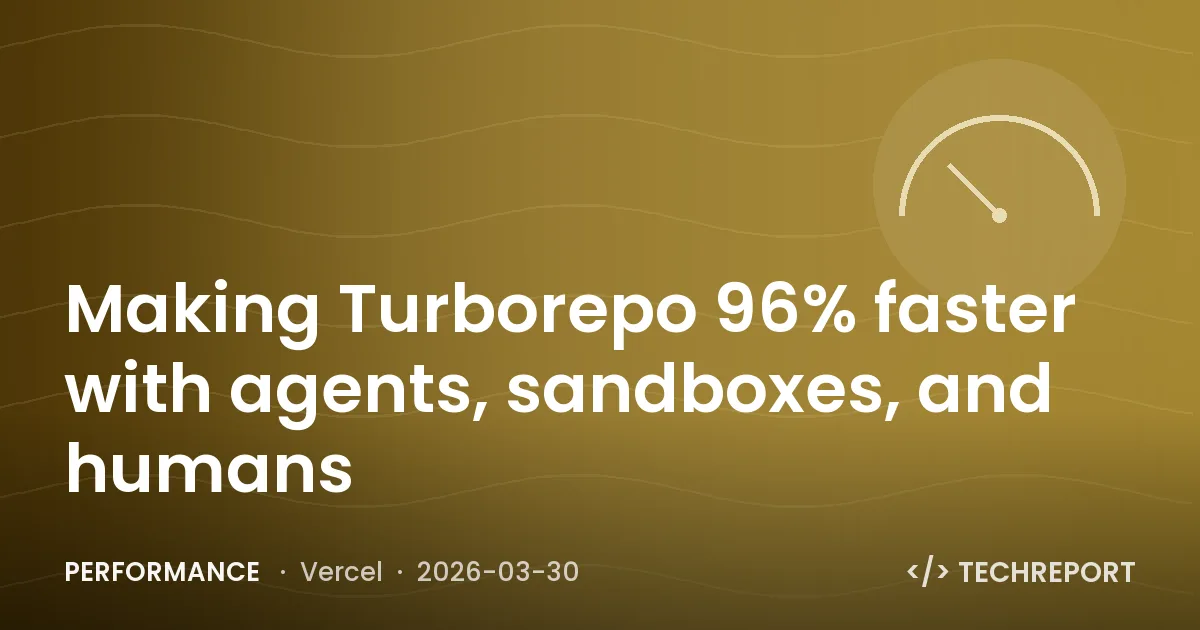 Performance — Making Turborepo 96% faster with agents, sandboxes, and humans