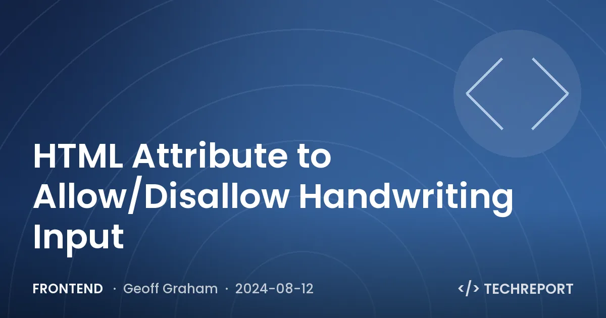 HTML Attribute to Allow/Disallow Handwriting Input