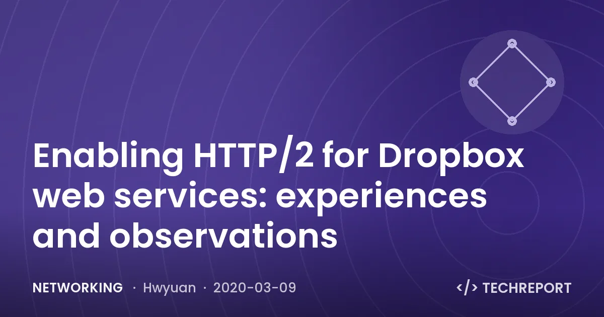 Networking — Enabling HTTP/2 for Dropbox web services: experiences and observations