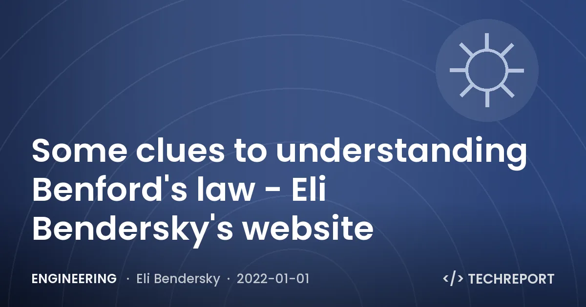 Some clues to understanding Benford's law - Eli Bendersky's website