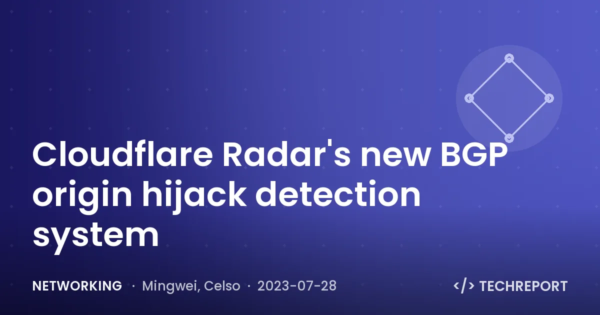 Networking — Cloudflare Radar's new BGP origin hijack detection system
