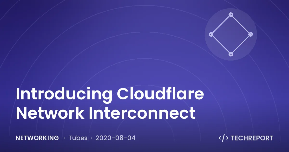 Networking — Introducing Cloudflare Network Interconnect