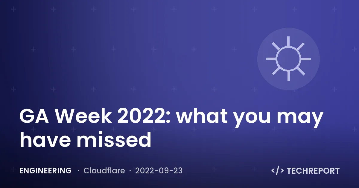GA Week 2022: what you may have missed