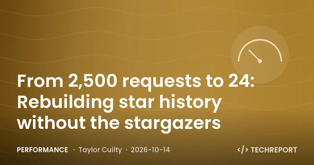 Performance — From 2,500 requests to 24: Rebuilding star history without the stargazers