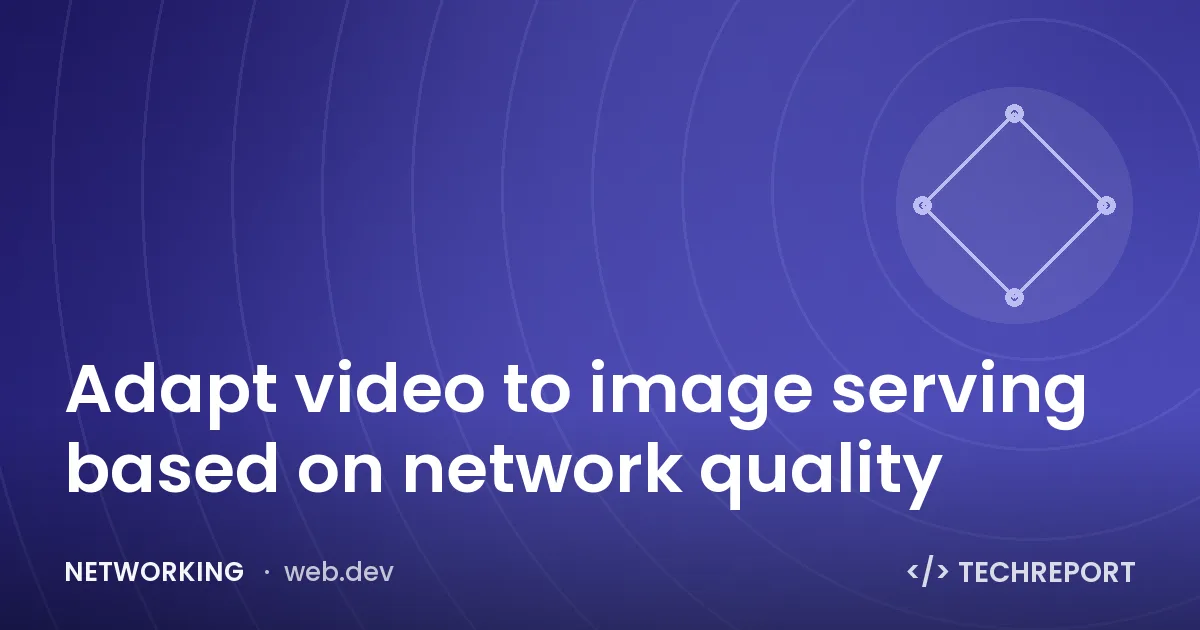 Networking — Adapt video to image serving based on network quality