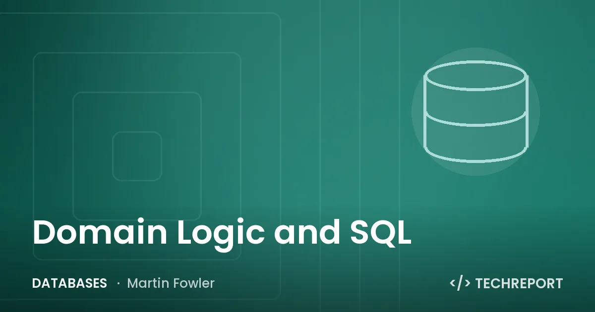 Domain Logic and SQL