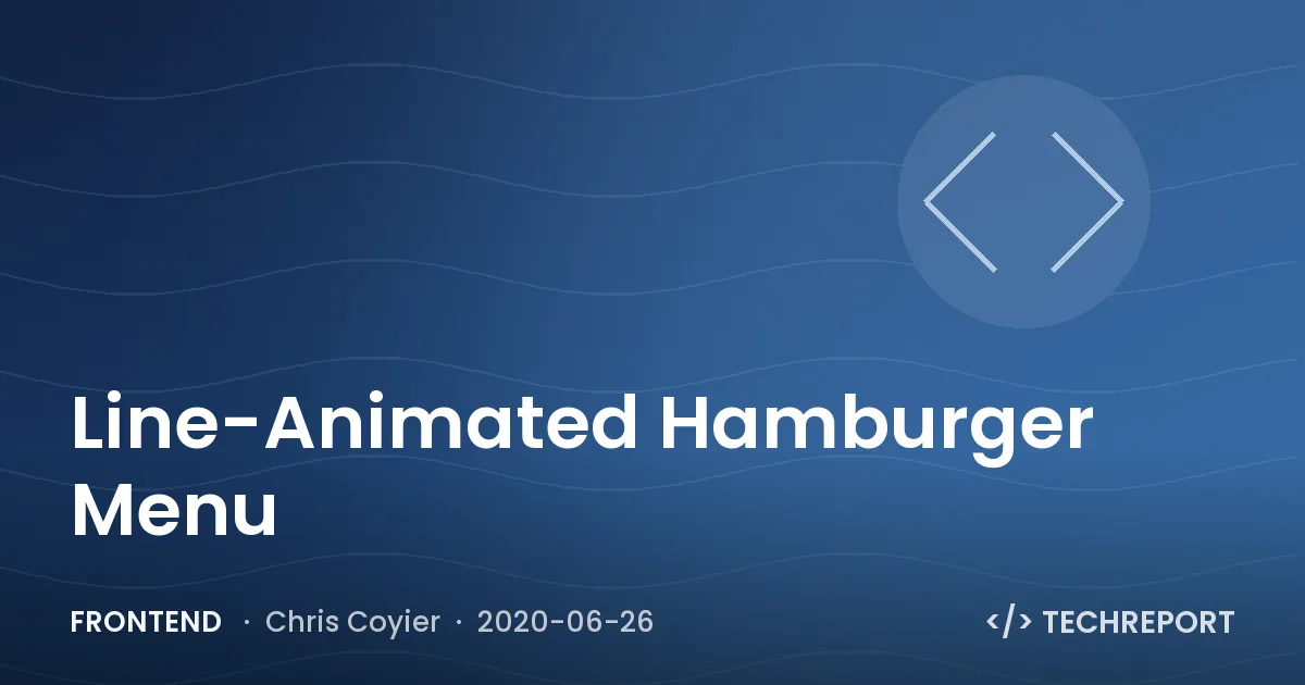 Line-Animated Hamburger Menu