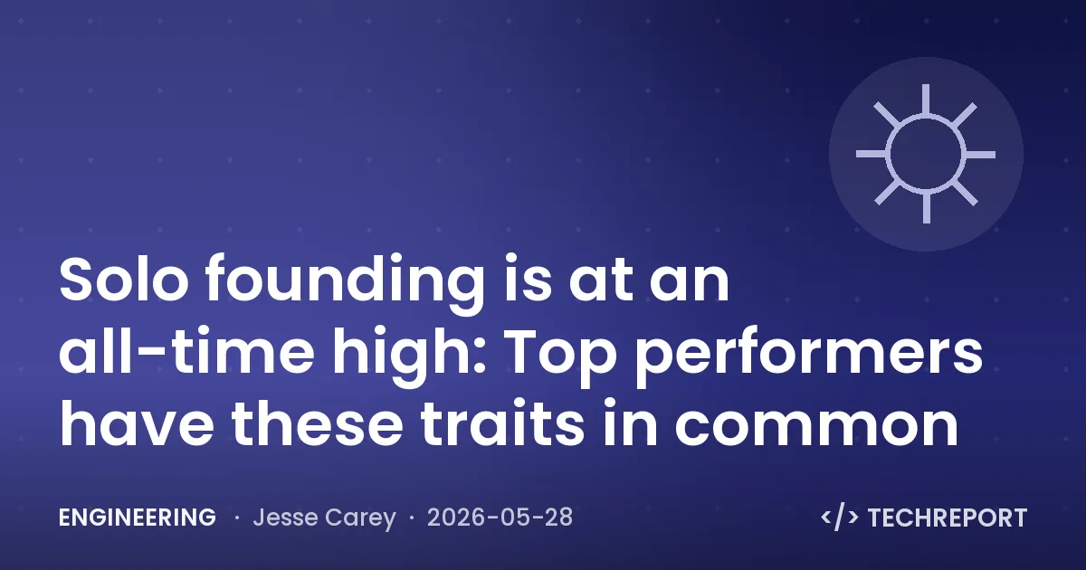 Engineering — Solo founding is at an all-time high: Top performers have these traits in common